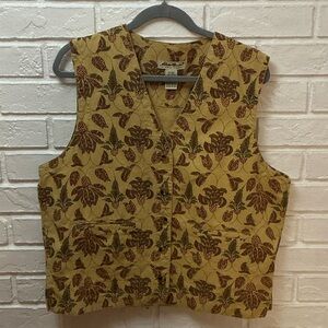 Vintage Eddie Bauer Floral Sleeveless Vest Womens Size M